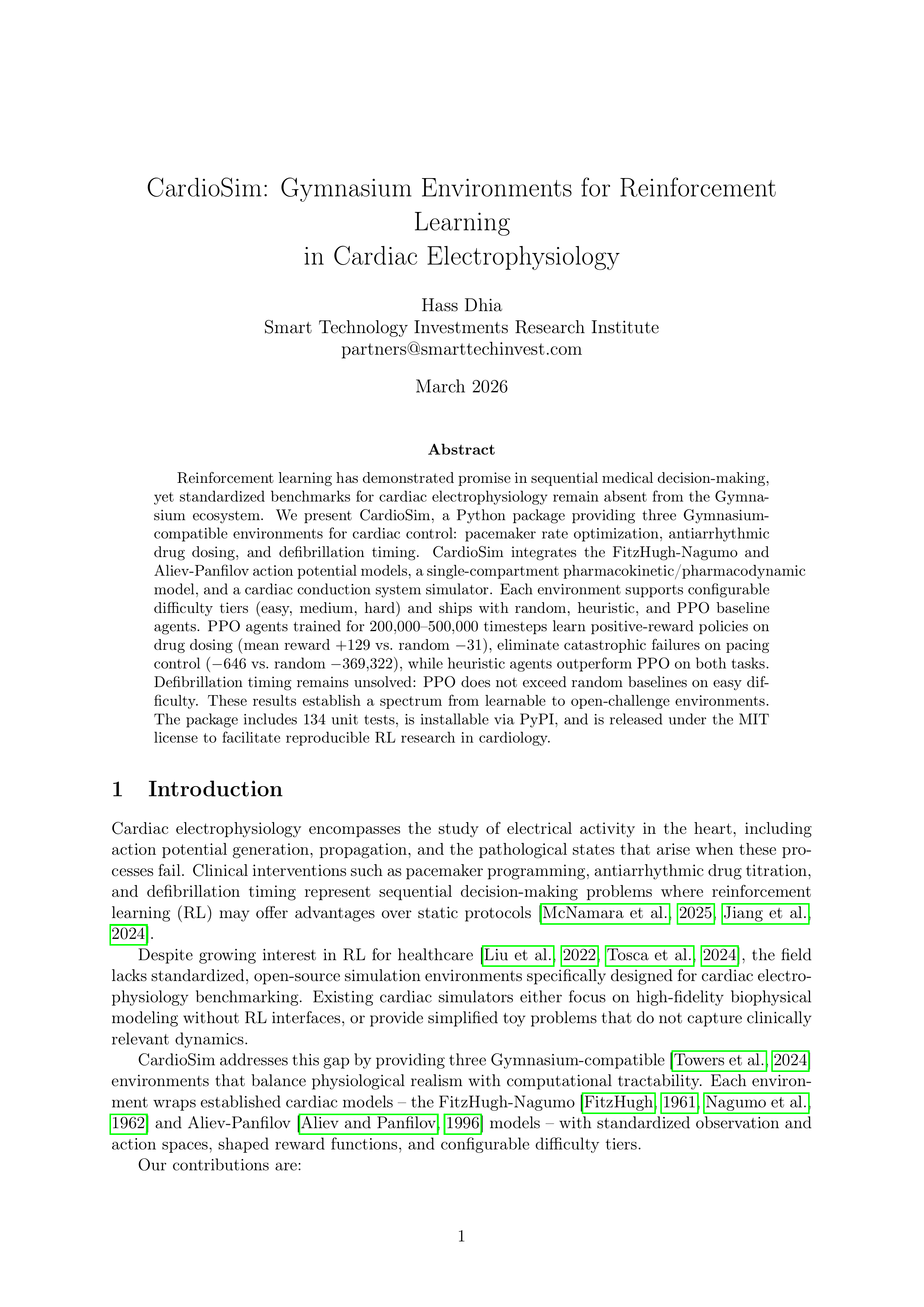 CardioSim paper title page