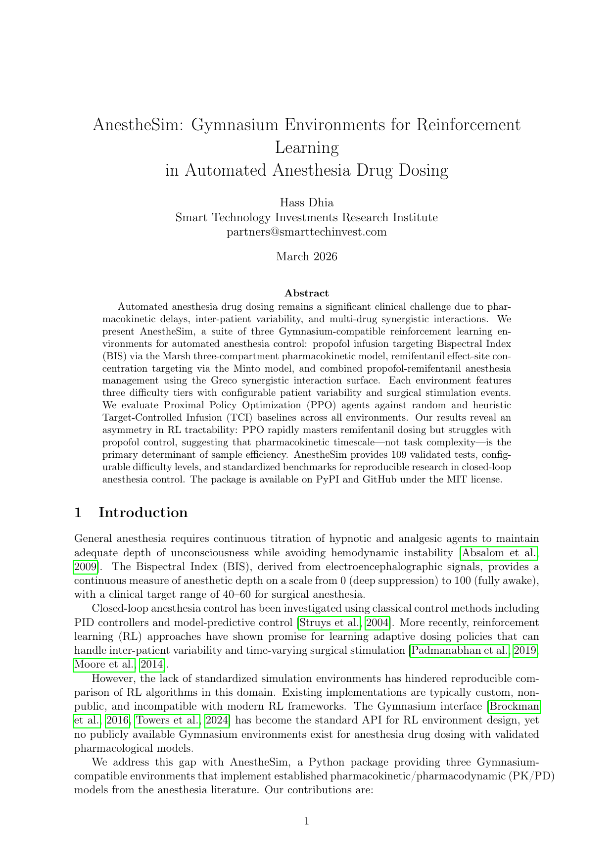 AnestheSim paper title page