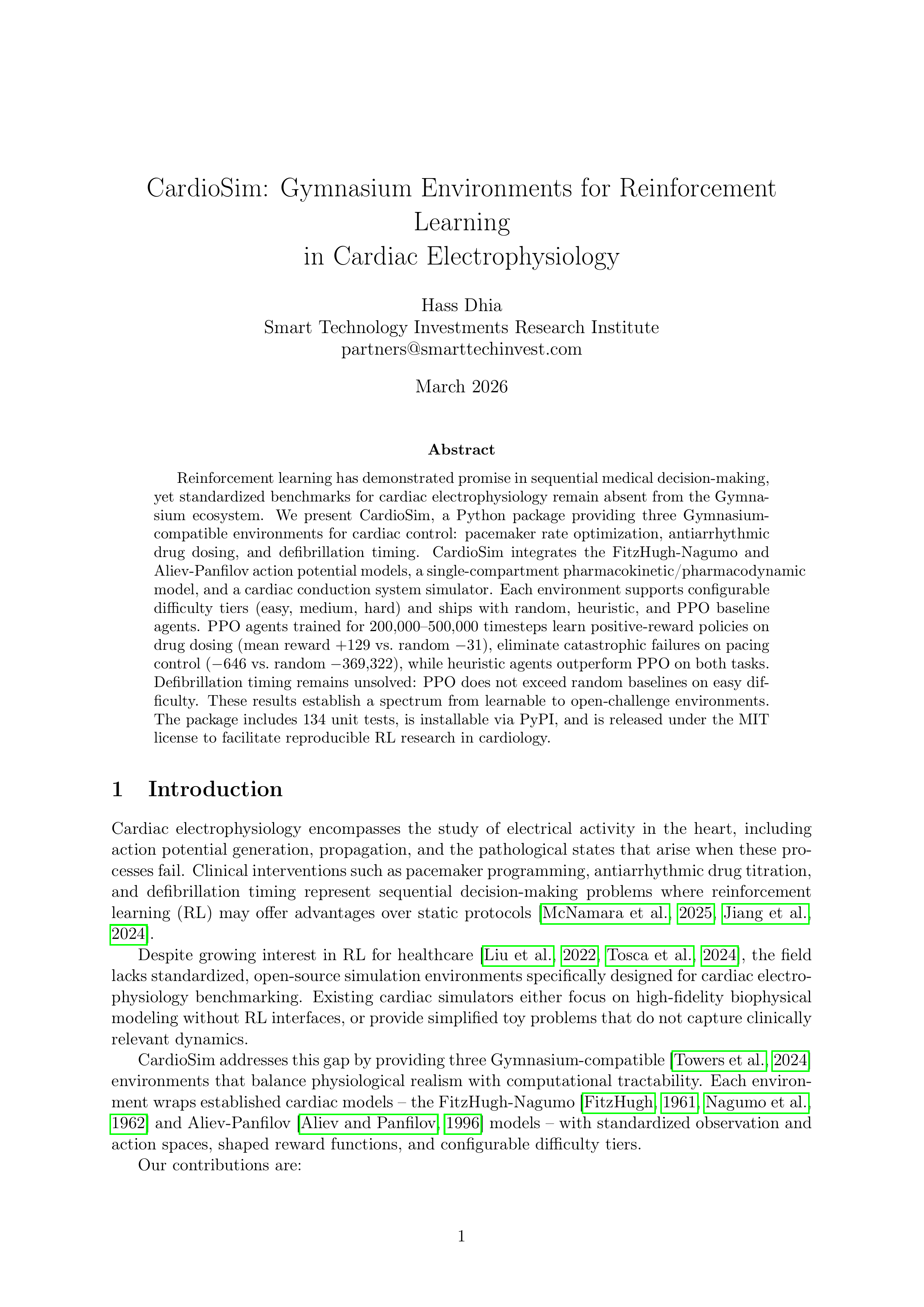 CardioSim paper title page