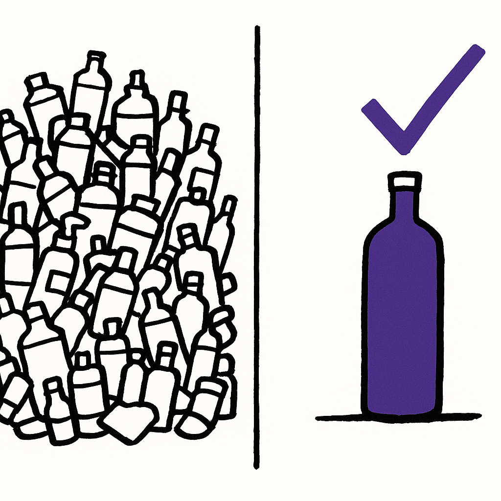Simple product versus complex routine visualization
