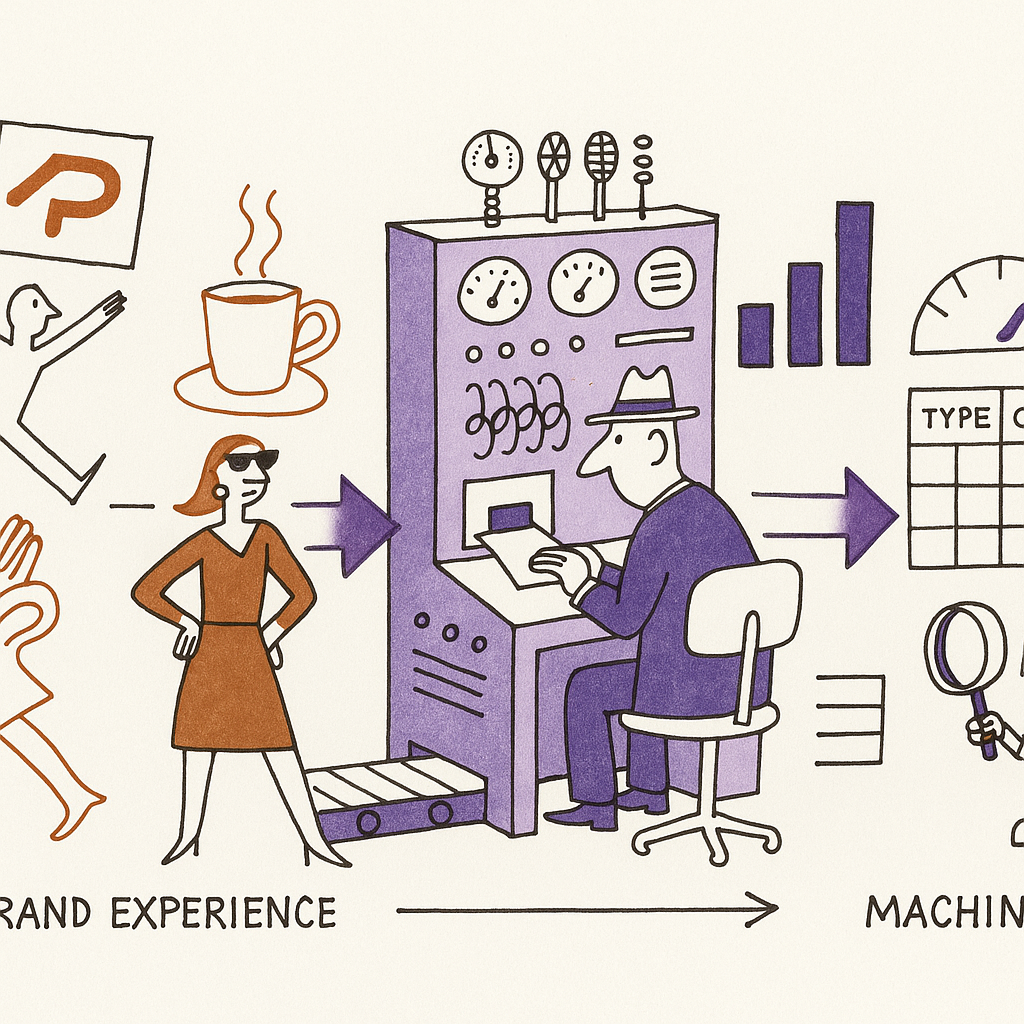 Diagram showing brand experience signals that AI agents can evaluate