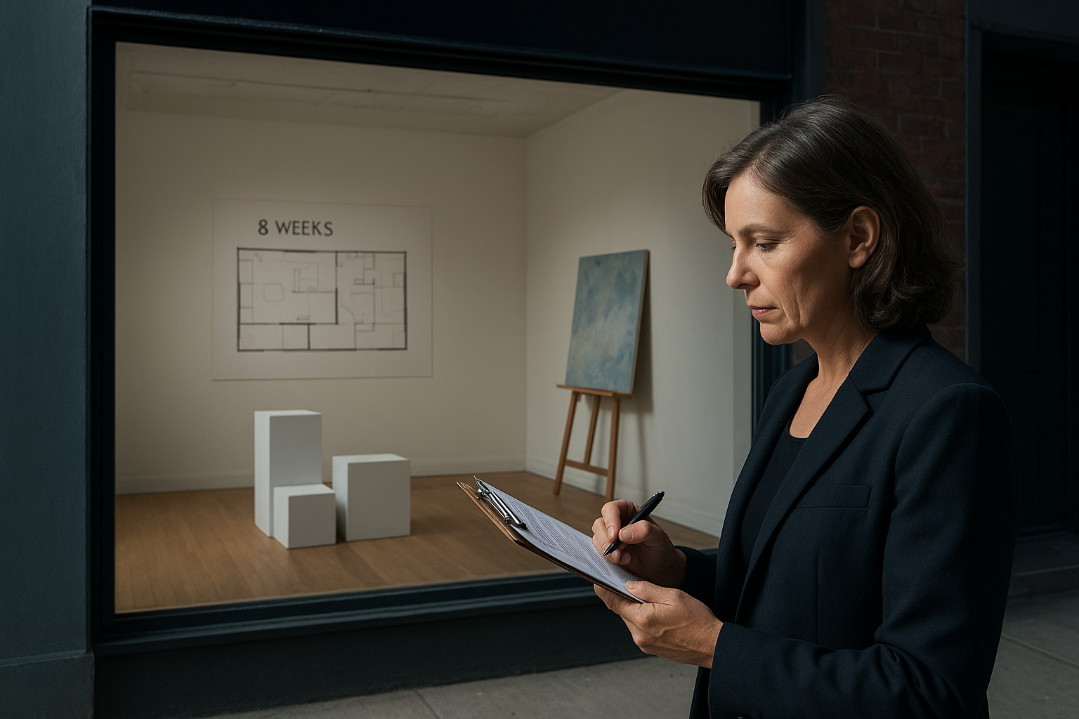 Property manager and artist prepare a rotating residency in a vacant storefront to boost mall dwell time.