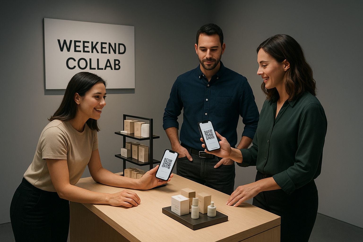 Store ops and marketing run weekend collab activation; staff log QR redemptions.